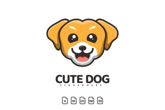 Adorable Branding: Using the Head Cute Dog Mascot Logo