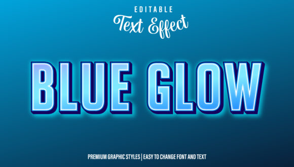 Blue Glow Neon Graphic Style: A Modern Text Effect