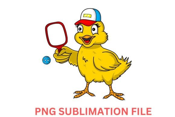 Cute Pickleball Chick Sublimation PNG: A Designer's Playful Asset