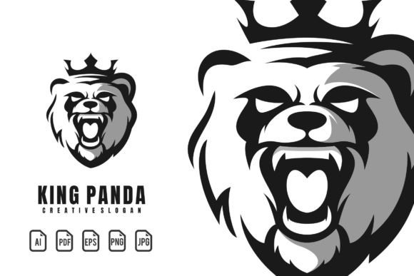 King Panda Mascot Logo: A Versatile Design Asset