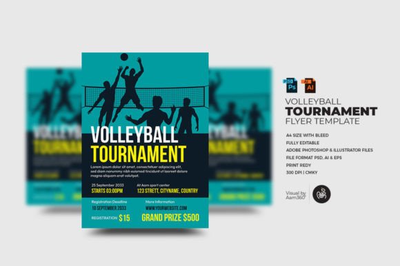 Score Big with a Professional Volleyball Tournament Flyer