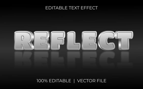 Text Effect Design with the Reflect Word: A Modern Metallic Masterpiece