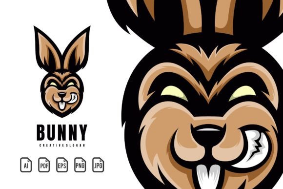Unleash Playful Energy with the Bunny Mascot Logo Template