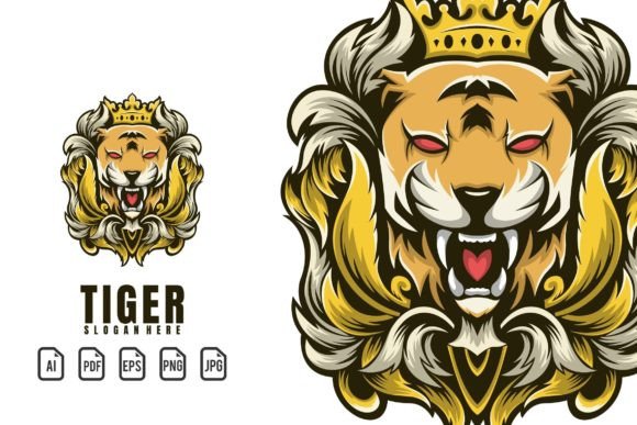 Unleashing the Beast: The Illustration Tiger Head Vintage Logo Template