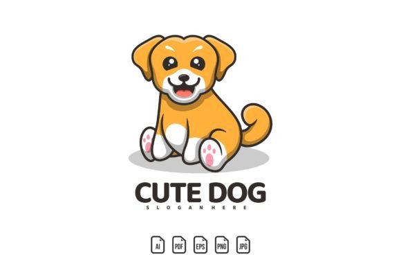 Unlock Brand Personality with a Sitting Cute Dog Mascot Logo